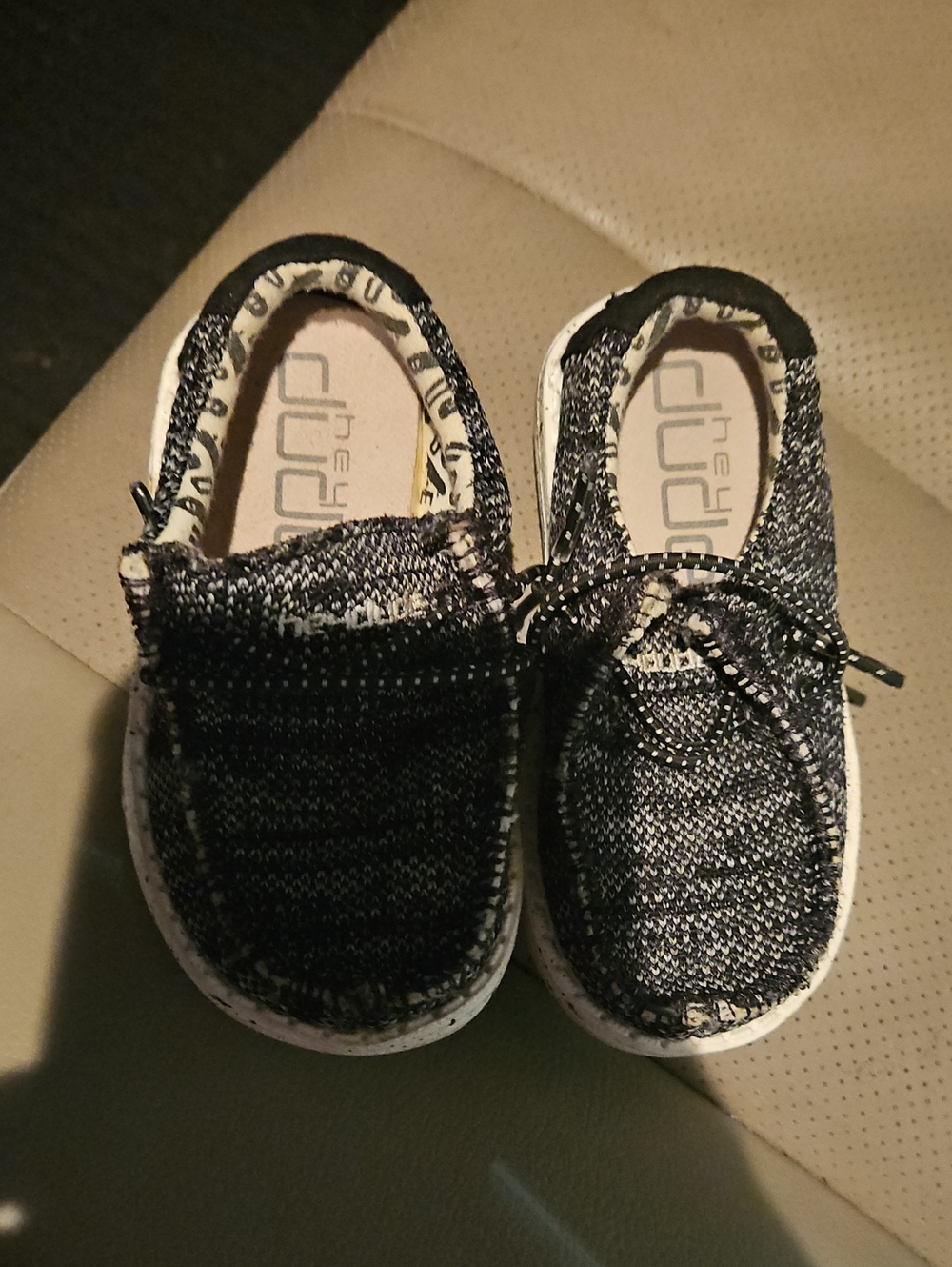 Hey Dude Toddlers Black Knit Slip-On Moccasins